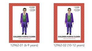 Child Purple Clown Costume