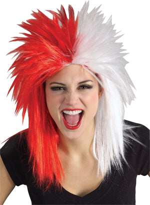Sport Fanatic Red/White Wig