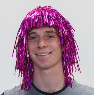 Tinsel Magenta Wig