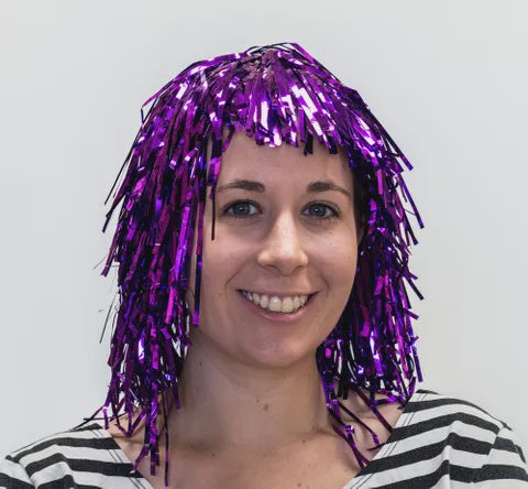 Purple Tinsel Wig