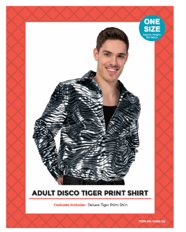 Adult Deluxe Tiger Print Shirt (silver)