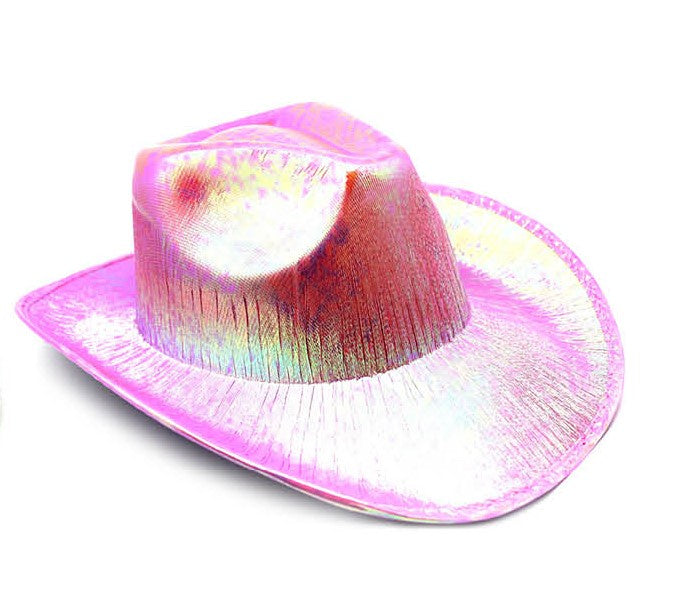 Metallic Cowboy Hat (Light Pink)