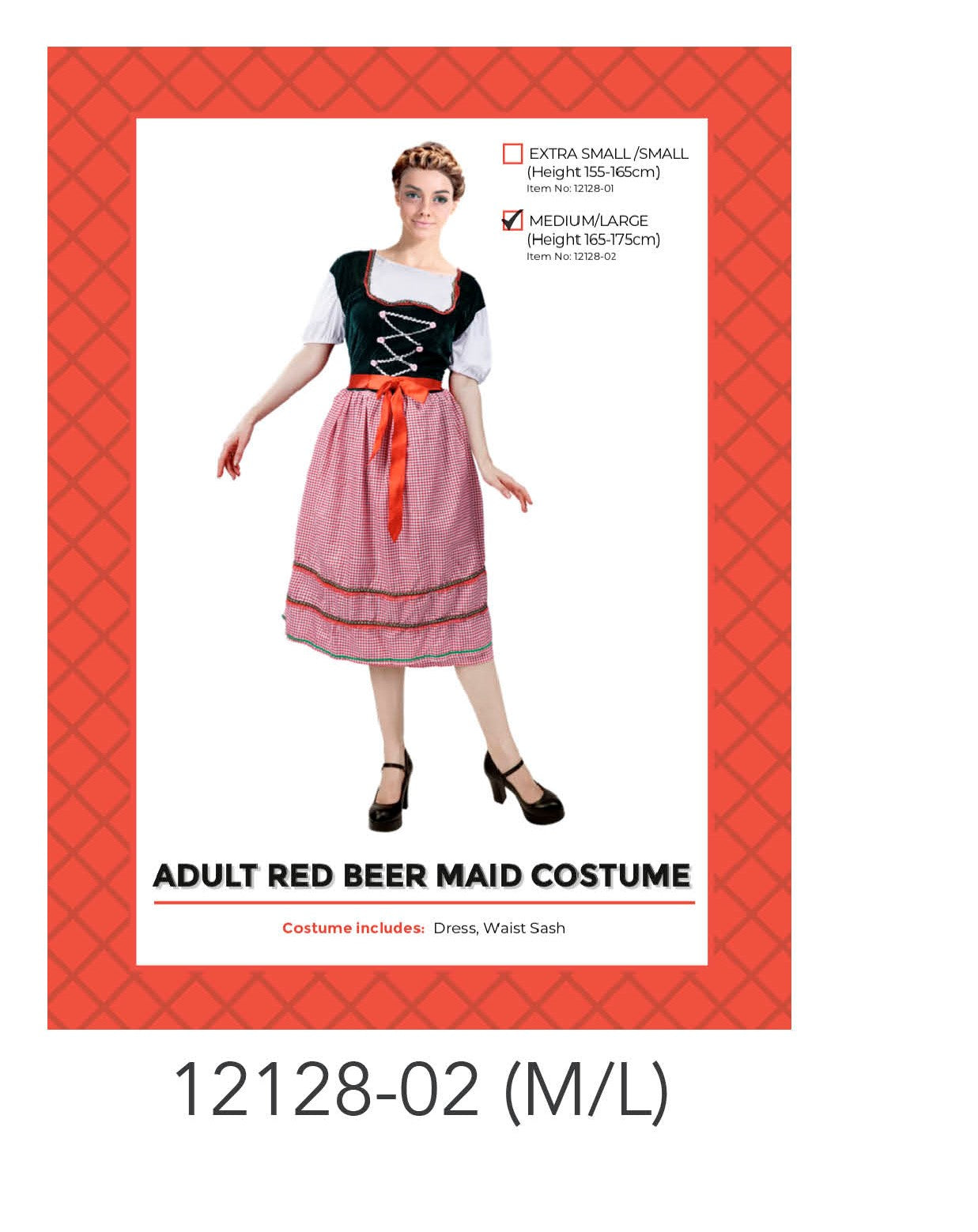 Adult Beer Maid Red Costume