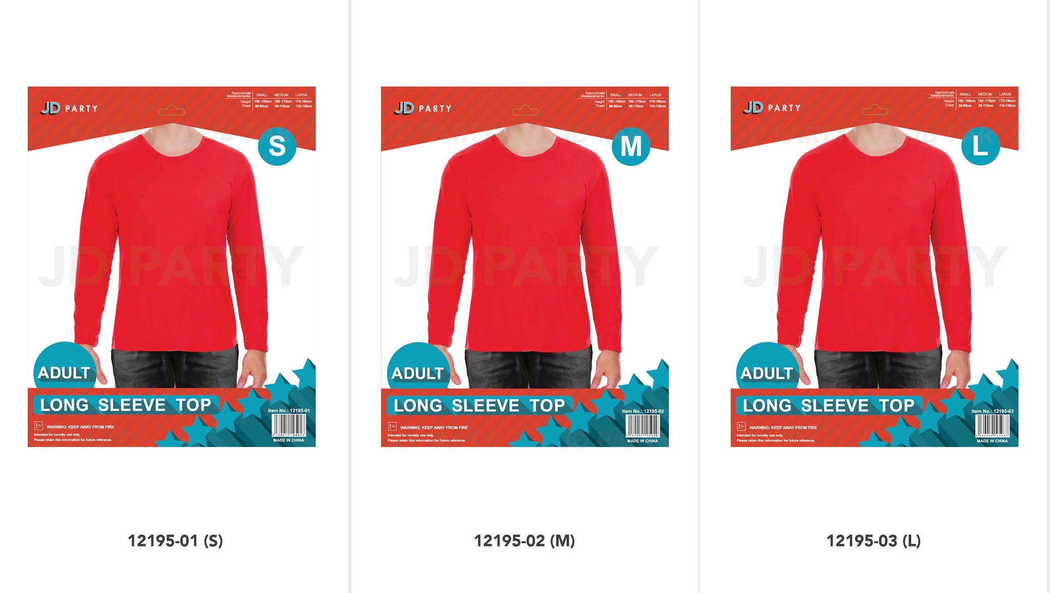 Adult Long Sleeve Top (S) Red
