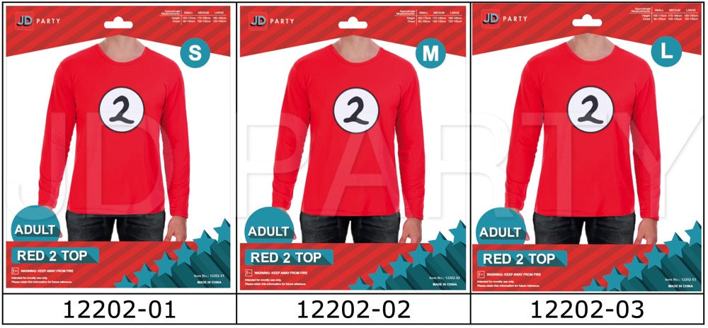 Adult Red 2 Long Sleeve Top (S)