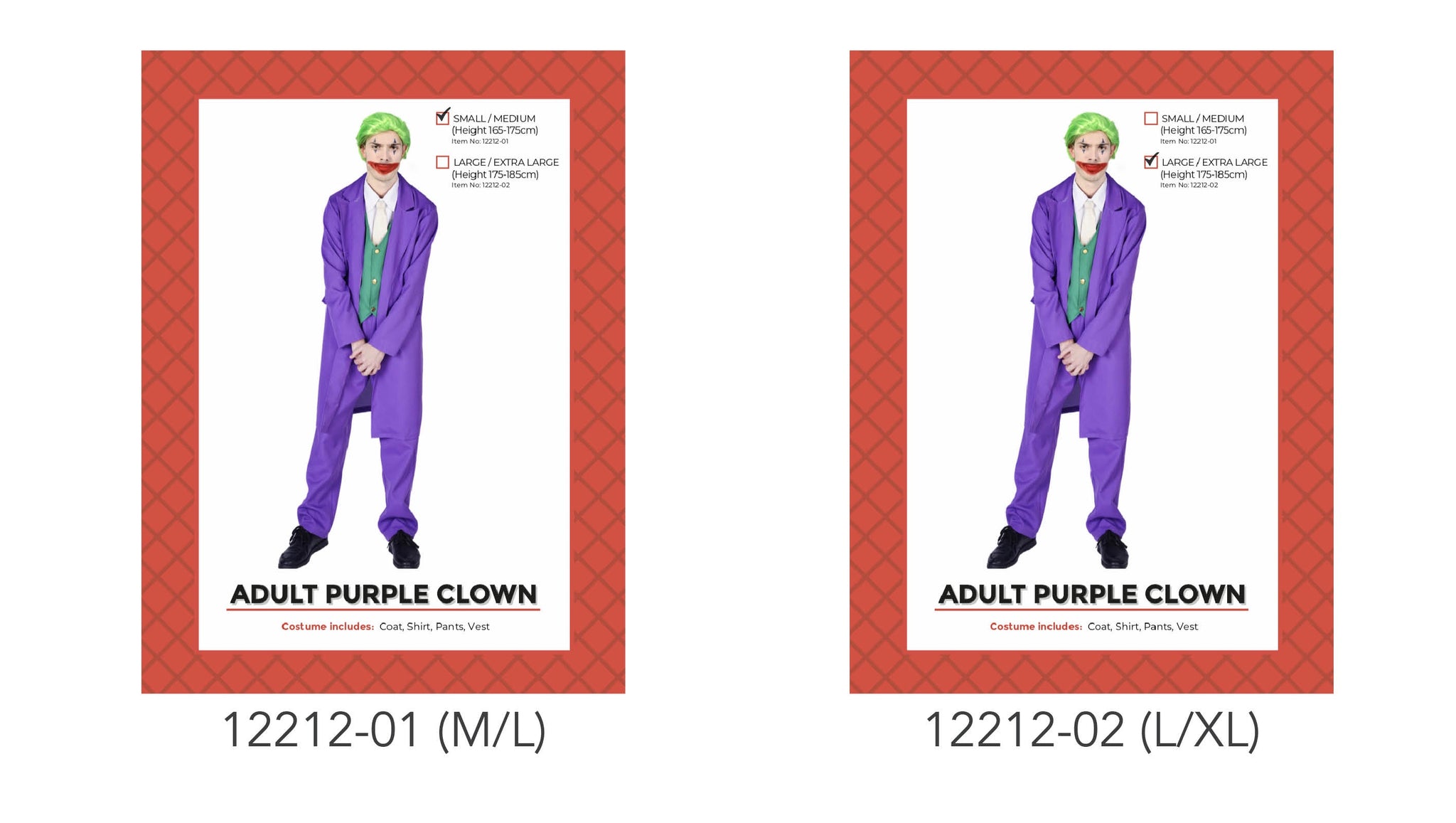 Adult Purple Clown Costume (L/XL)