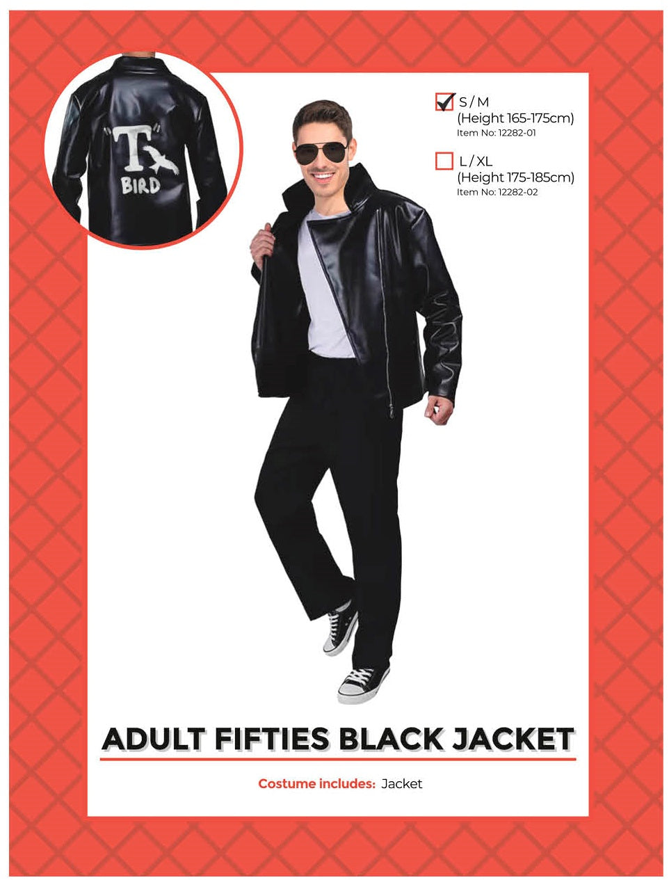 Adult Fifties Black Jacket Costume