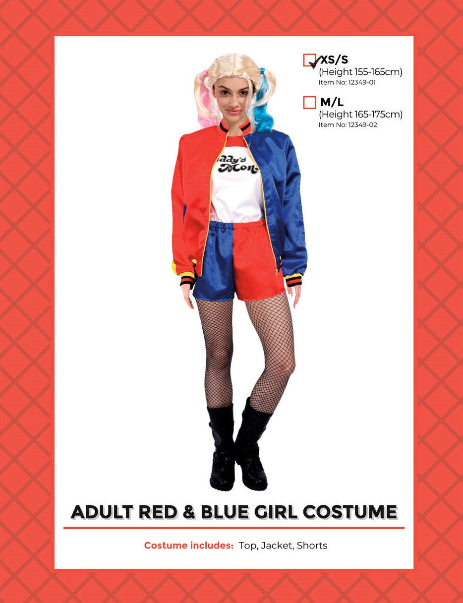 Adult Red and Blue Girl Costume