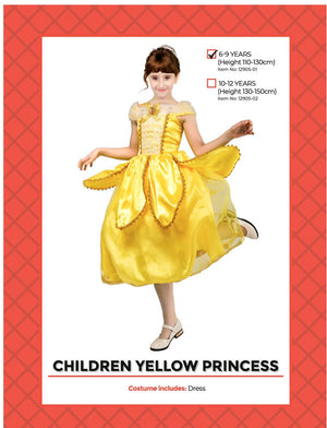 Children Yellow Princess Costume