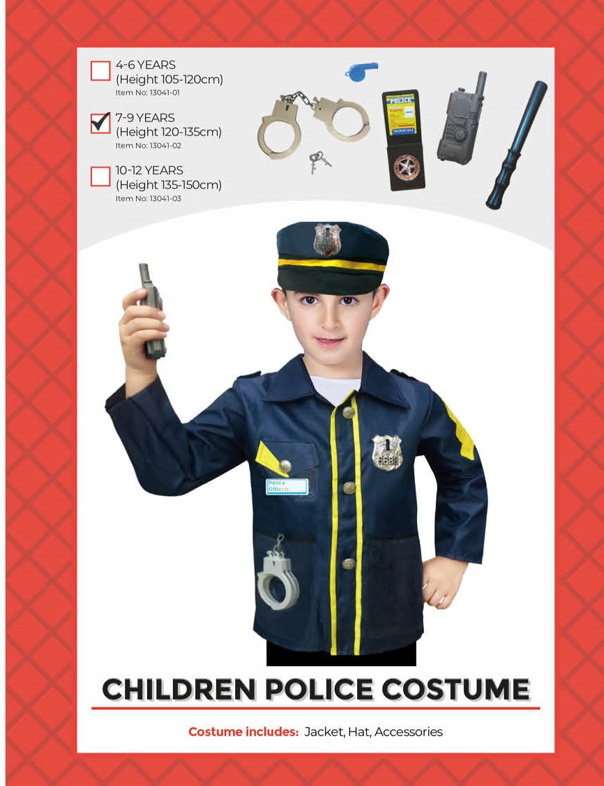 Children Police Costume (L) (10-12 years)