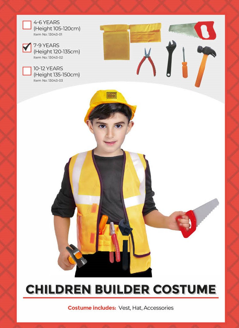 Children Builder Costume (M) (7-9 years)