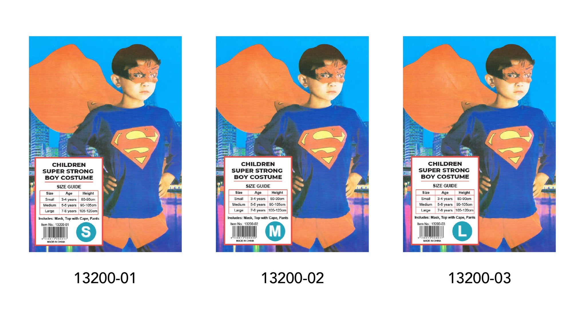 Children Super Strong Hero Costume (002)(Small)(3-4 years)