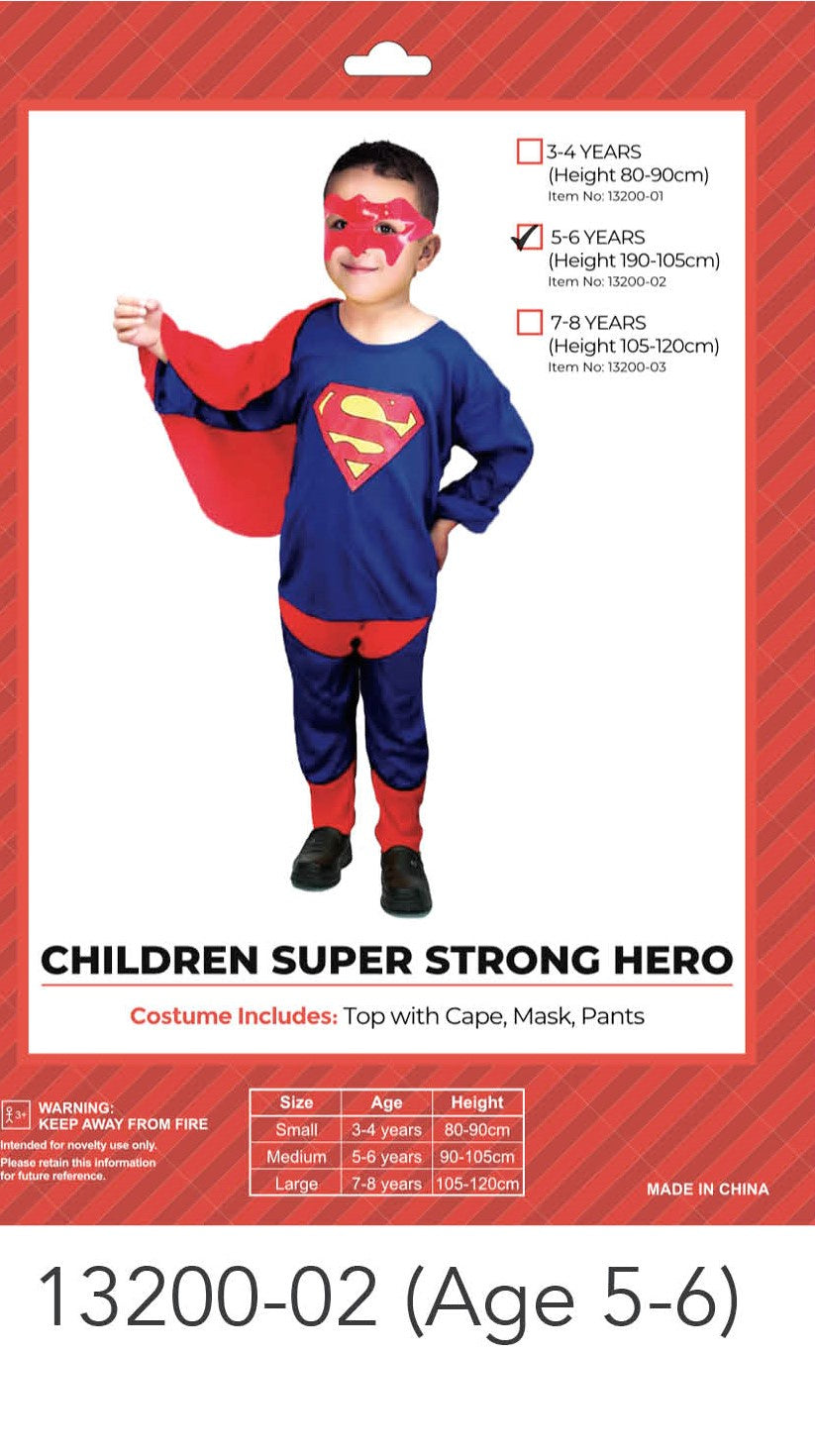 Children Super Strong Hero Costume (002)(Medium)(5-6 years)