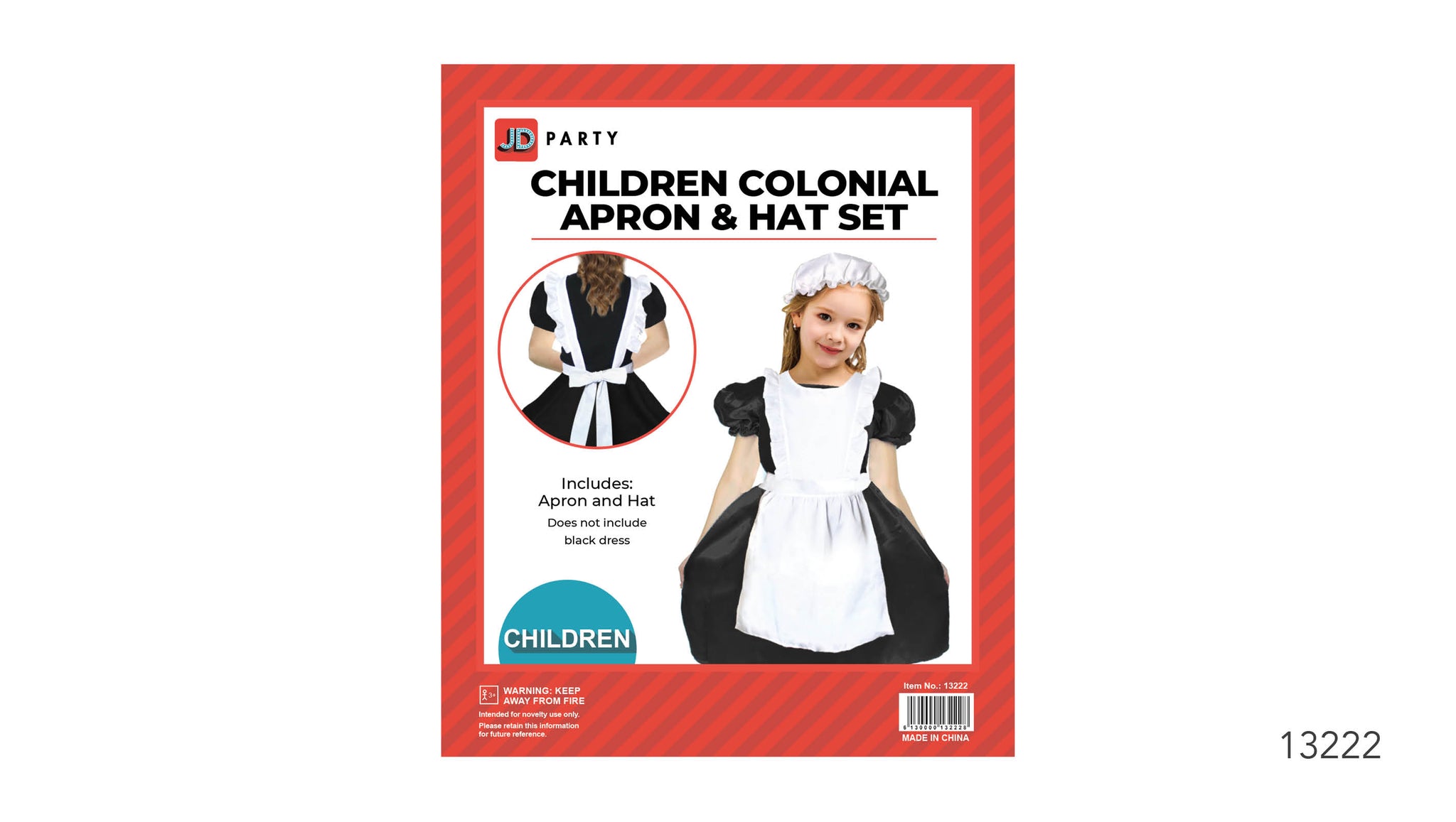 Children Colonial Apron and Hat
