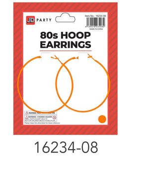 80s Hoop Earrings (Orange)