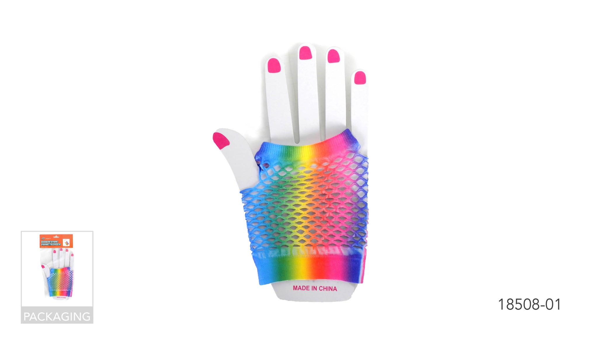 Fishnet Glove (Short) Rainbow Vertical
