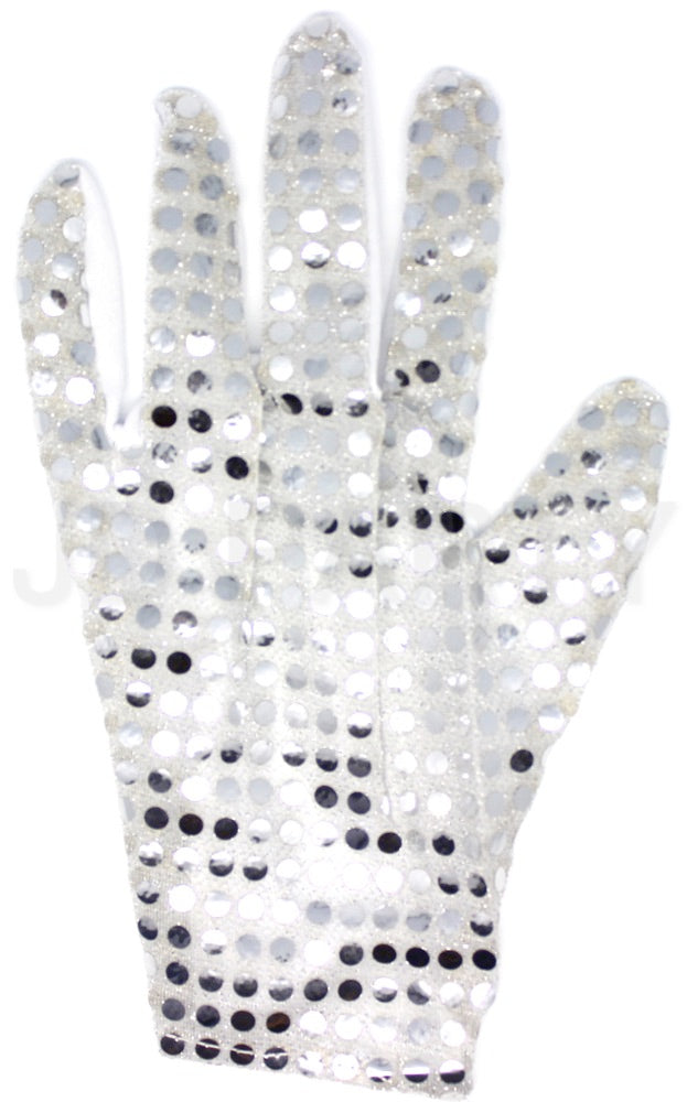 Short Sequin Glove (White)