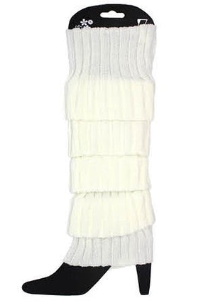 Plain Leg Warmer (Chunky Knit) (White)