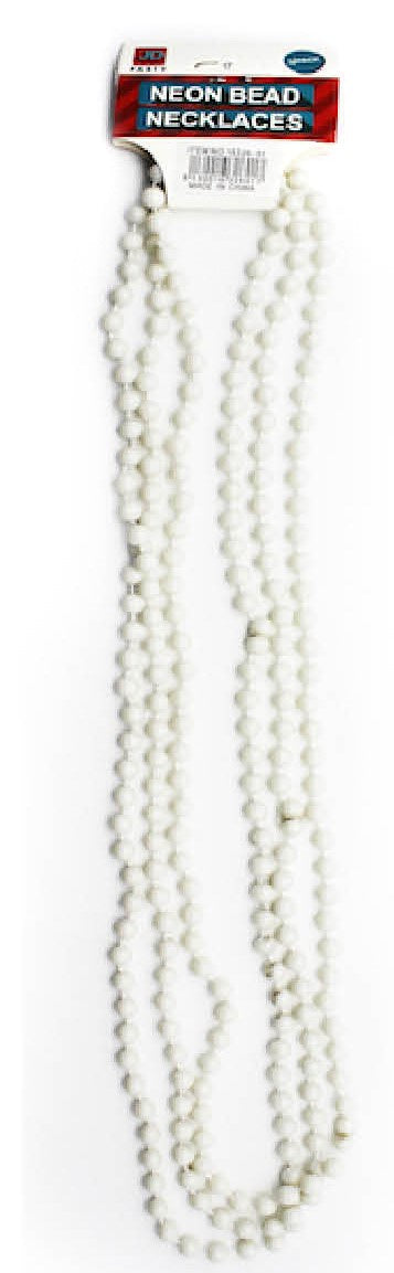 Neon Beaded Necklace (White)3pk