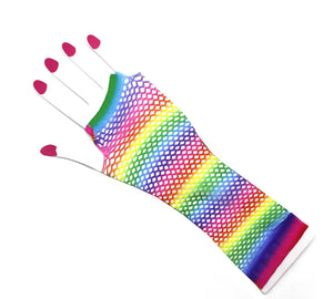 Fishnet Glove (Long) (Rainbow Horizontal)