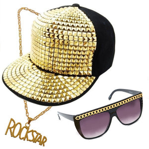 Party Rock Kit - Sutdded Cap, Glasses, Neck Chain