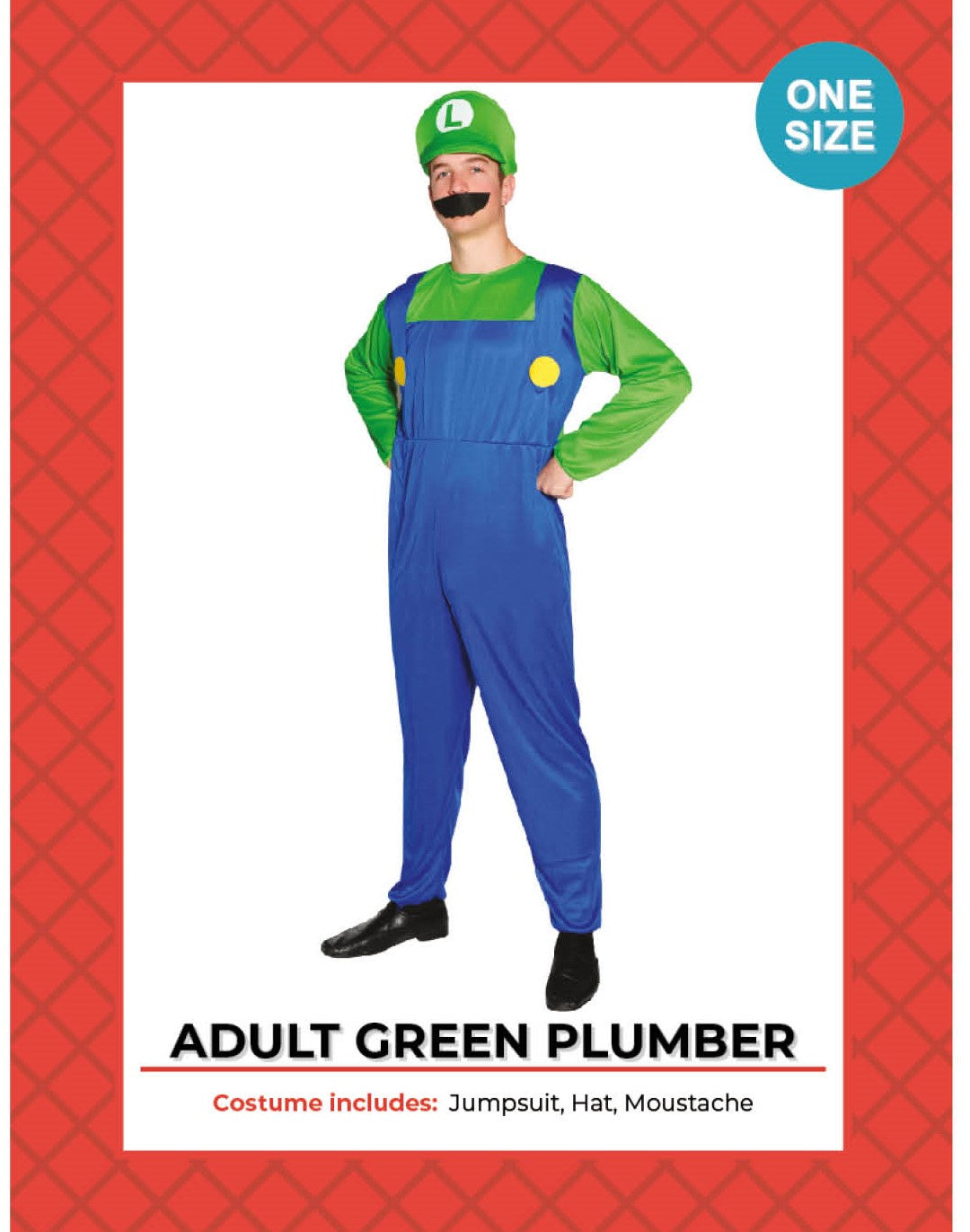 Adult Green Plumber Costume S/M