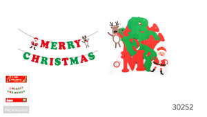 MERRY CHRISTMAS BANNER (SANTA & REINDEER)