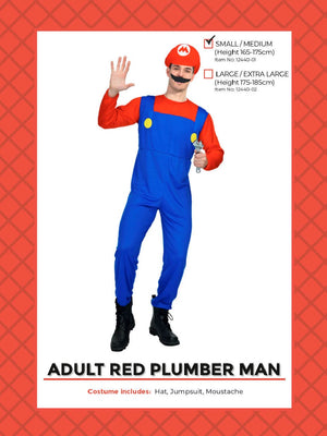 Adult Red Plumber Costume