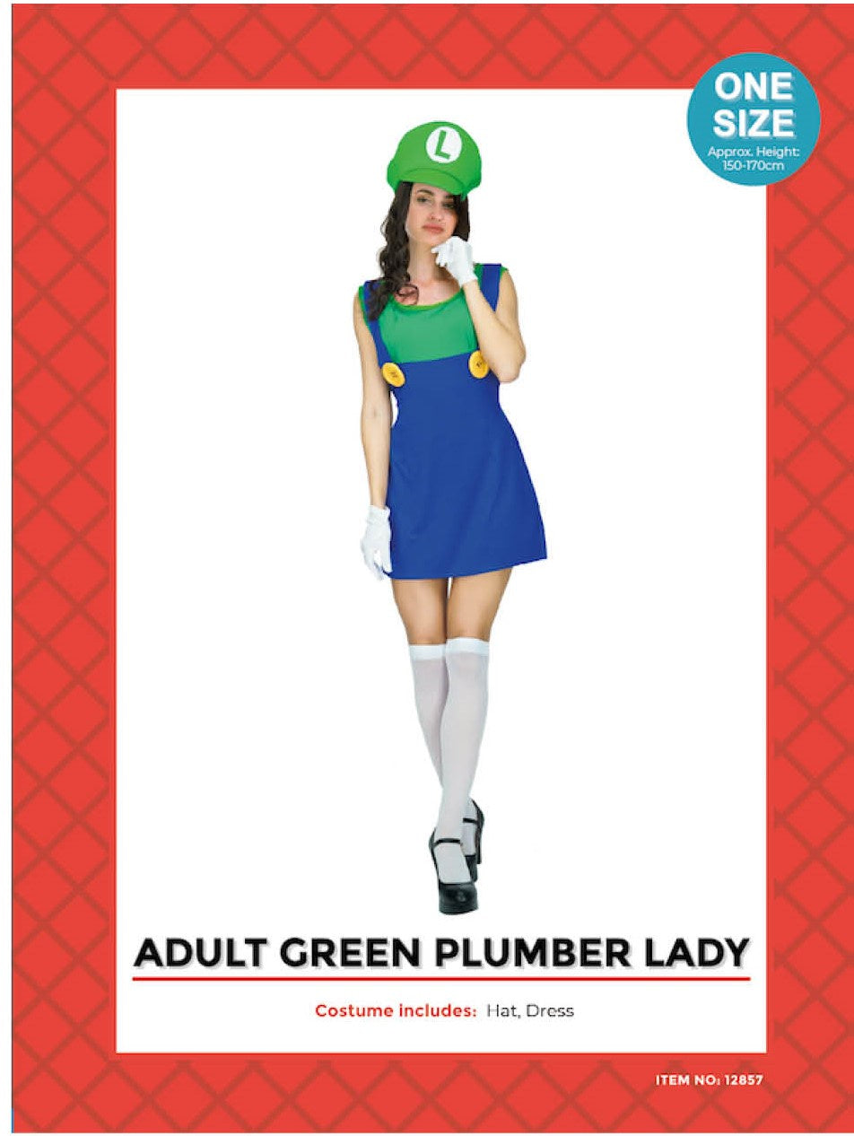 Adult Green Plumber Girl Costume
