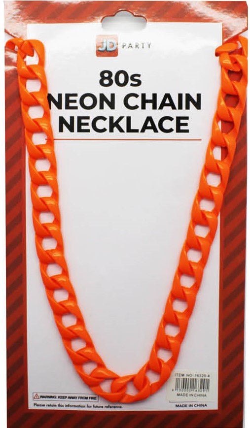 Neon 80s Chain Necklace (Yellow)