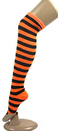 Over The Knee Socks (Orange with Black)