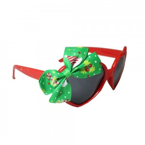 Red Heart Shaped Glasses W/Xmas Design