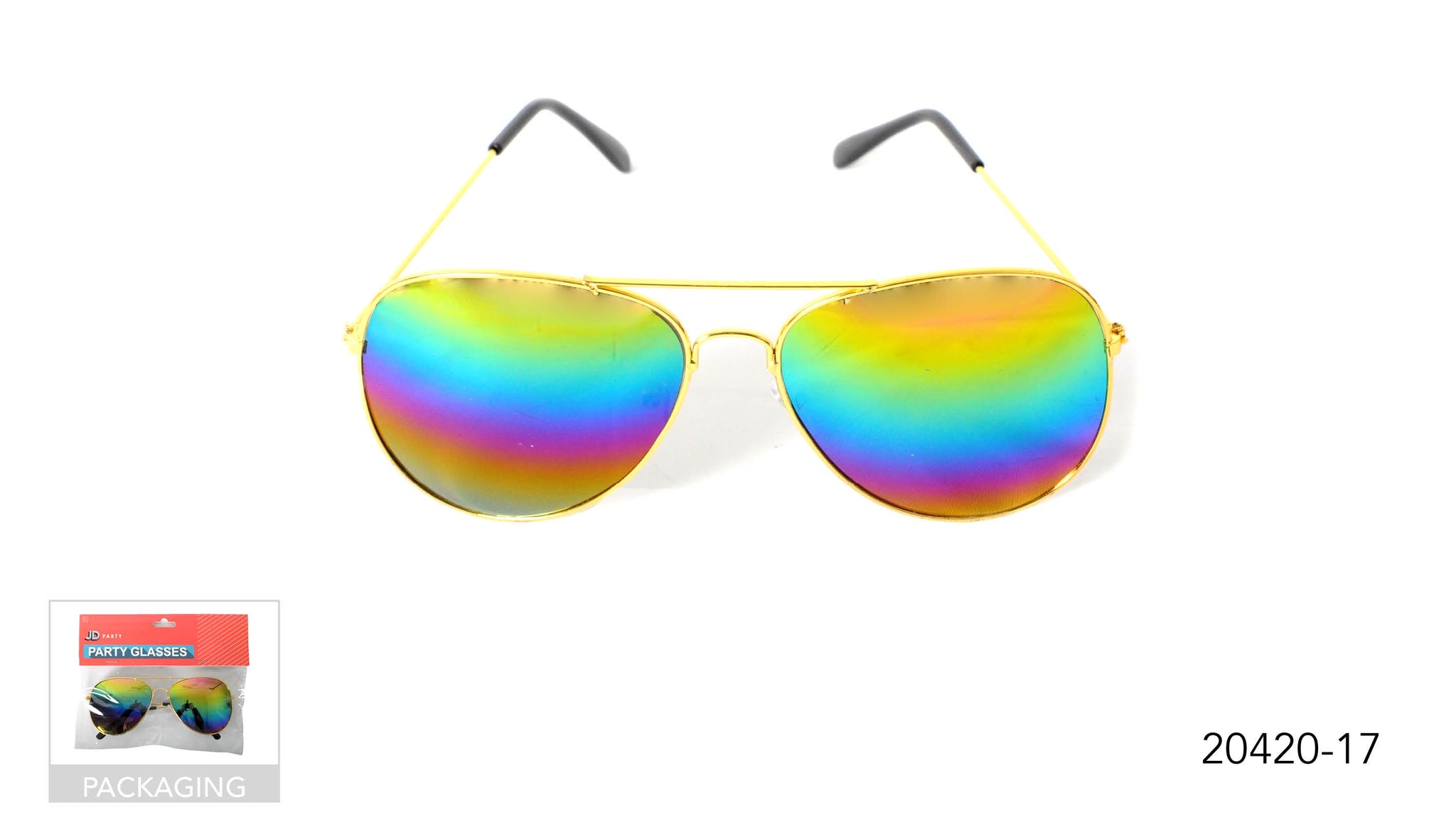 Party Glasses Aviator (Rainbow Mirror)