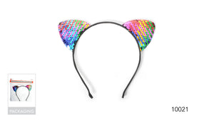 Sequin Rainbow Cat Ear Headband