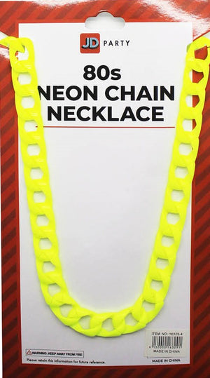 Neon 80s Chain Necklace (Pink)