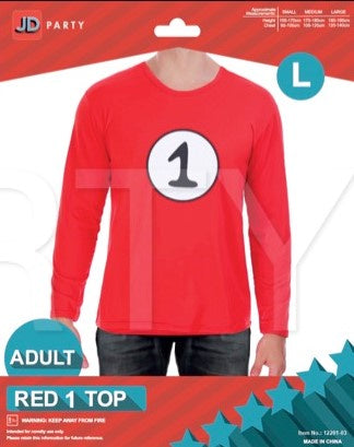 Adult Red 1 Long Sleeve Top (L)
