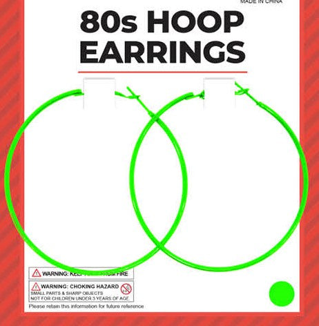 80s Hoop Earrings (Green)