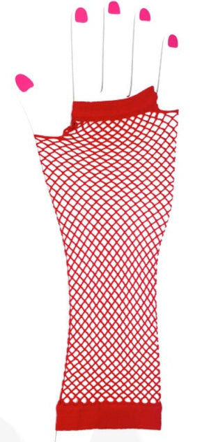 Fishnet Glove (Long) (Red)