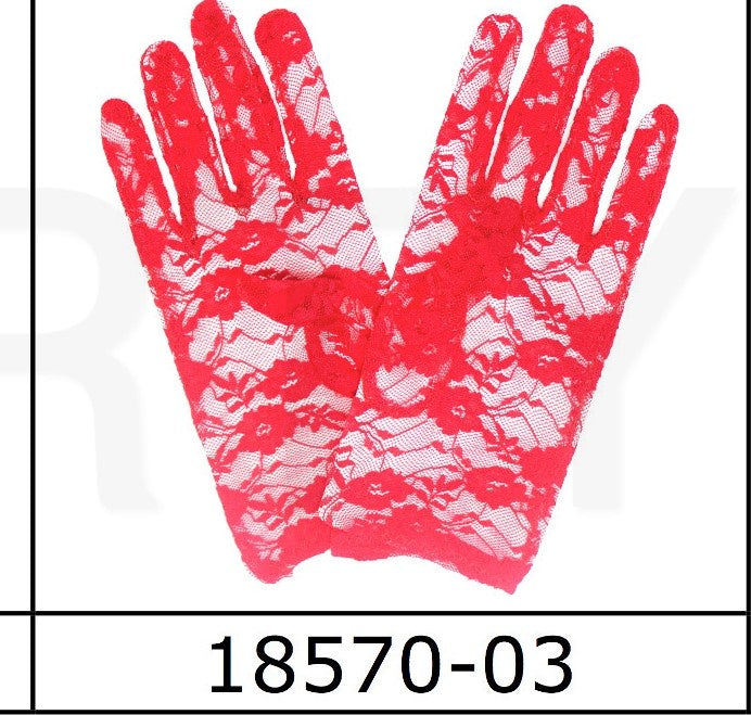 Lace Glove (Short) (Red)