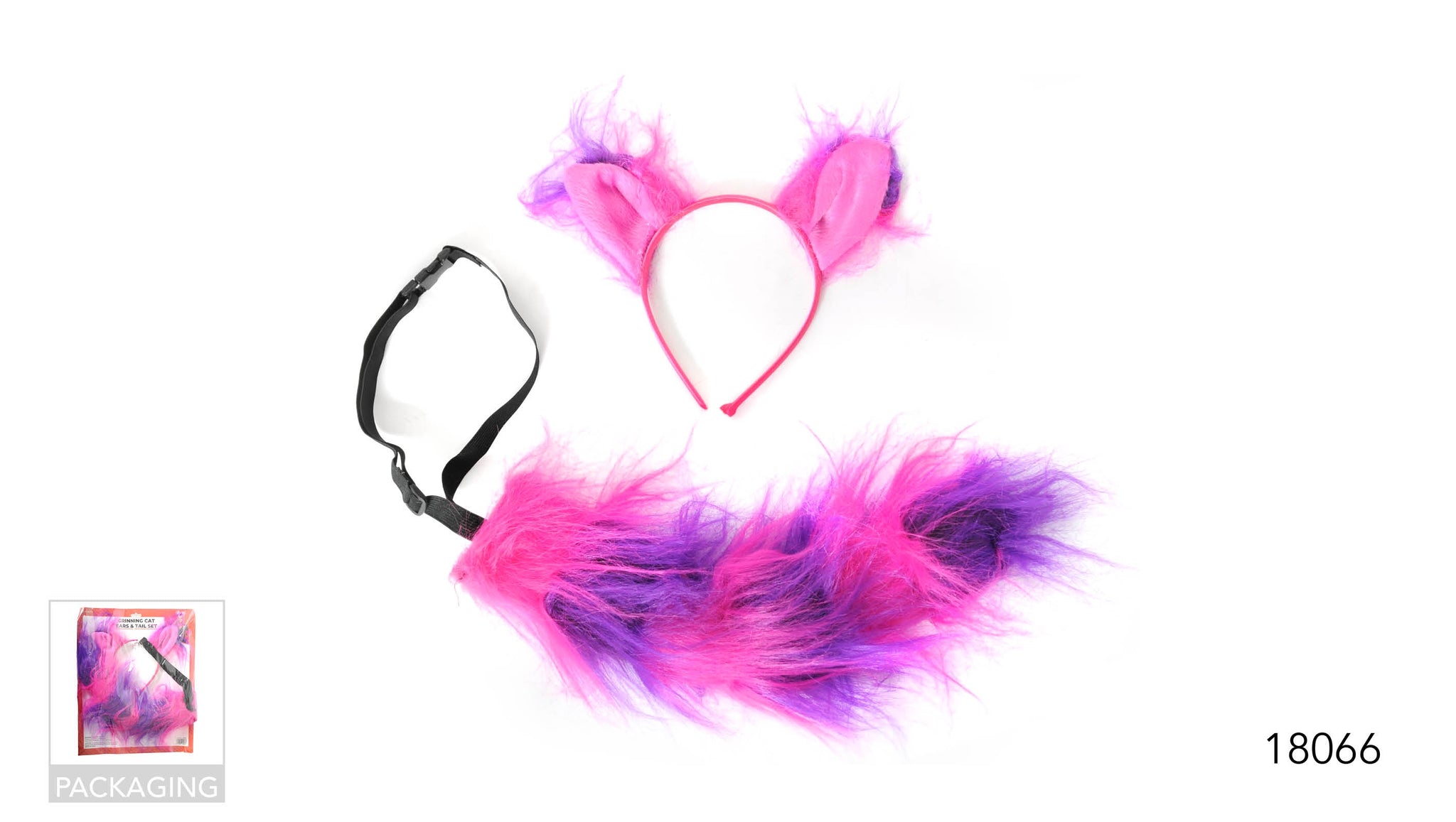 Grinning Cat Ears Headband & Tail Set