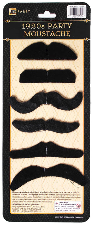 1920s Moustache Set of 6