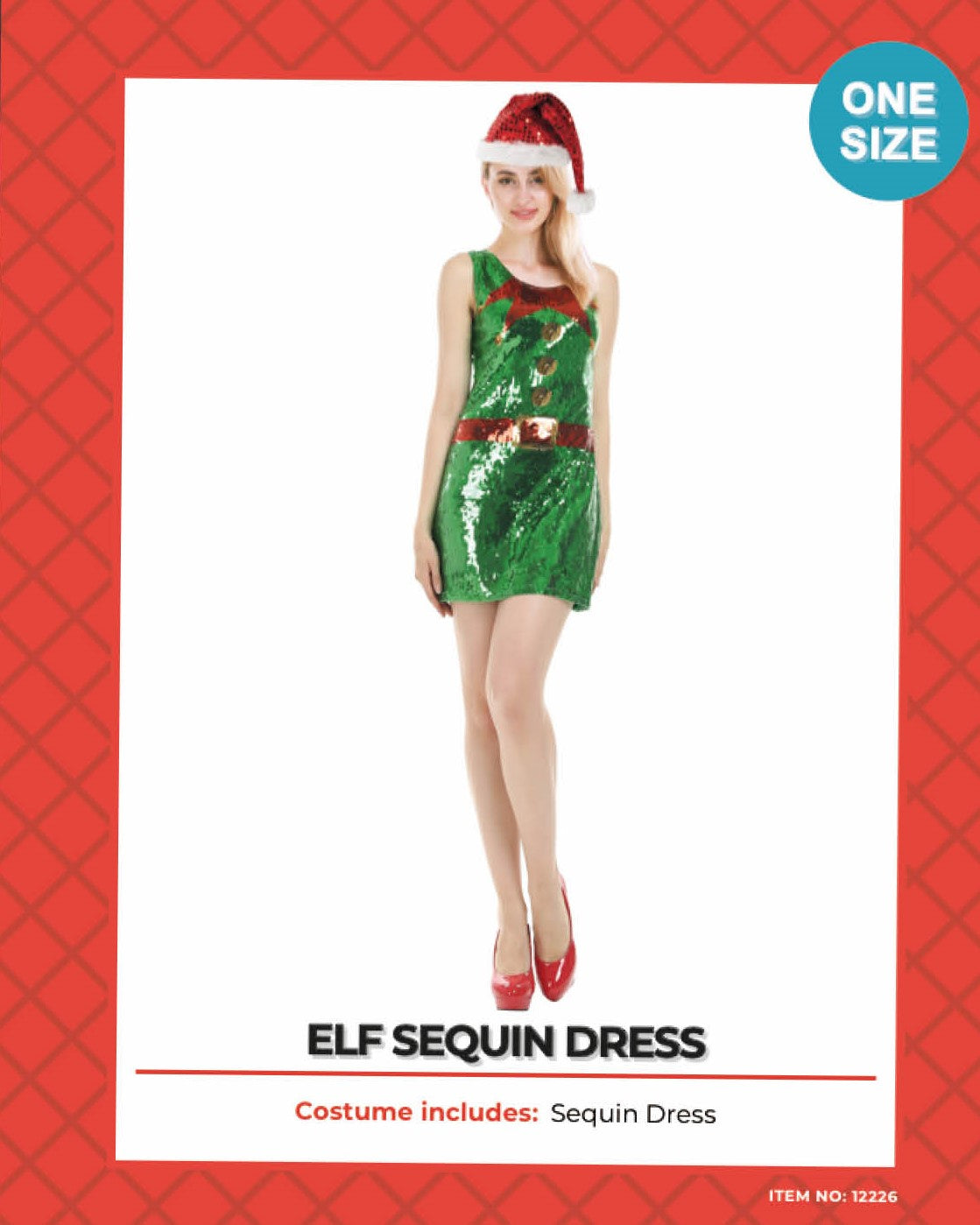 Adult Christmas Sequin Dress (Elf)