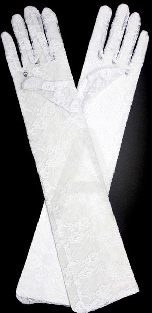 Lace Glove (Long) (White)