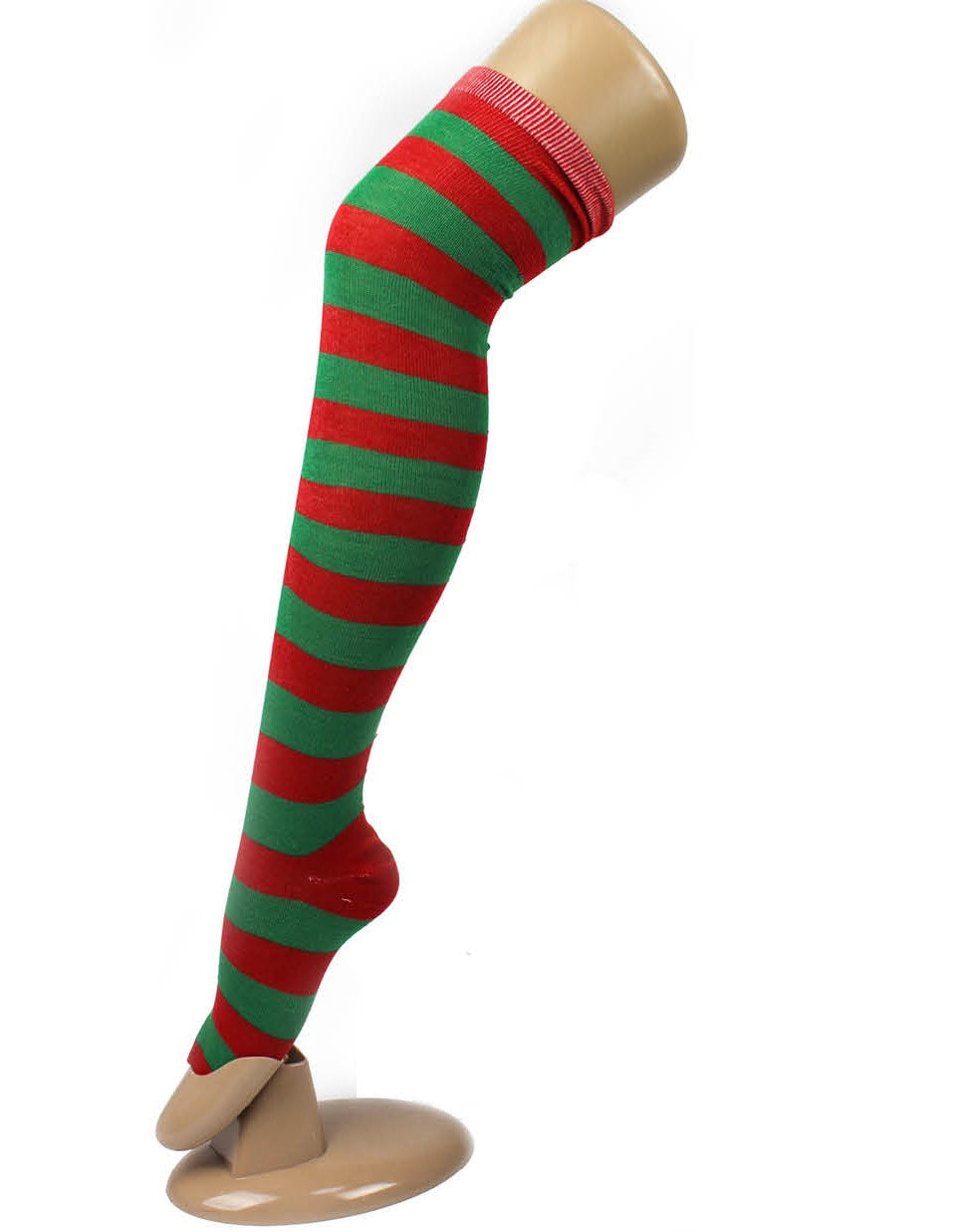Over The Knee Socks (Red with green)
