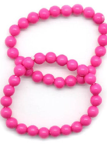 Neon Beaded Bracelet (Pink)2pk