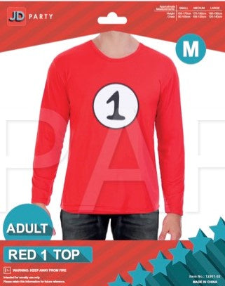 Adult Red 1 Long Sleeve Top (M)