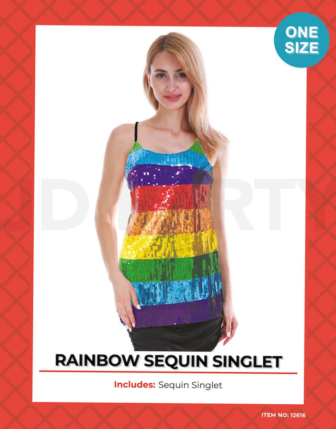 Adult Rainbow Sequin Ladies Singlet