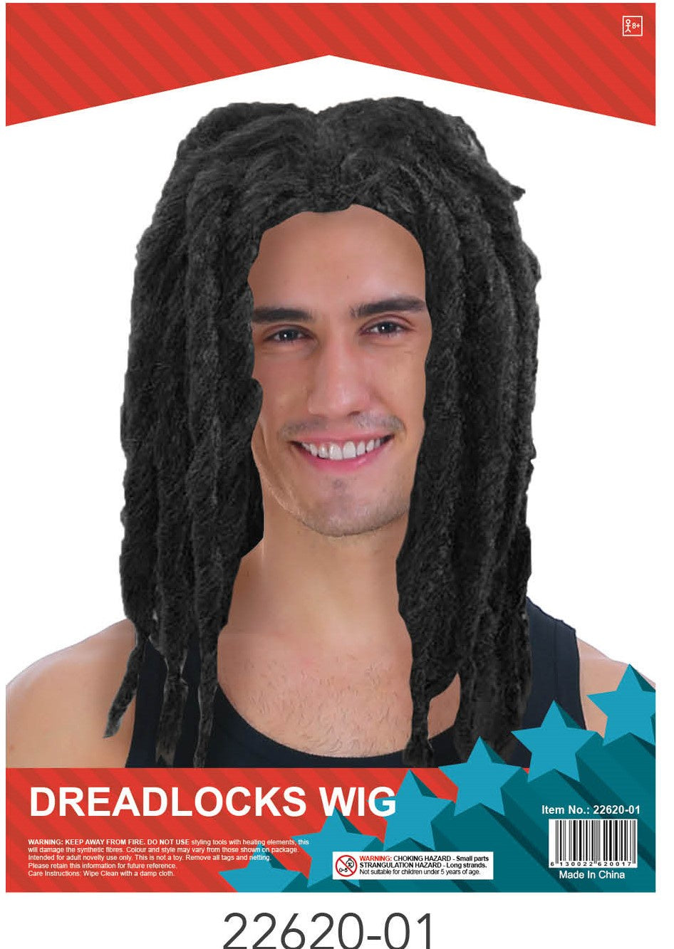 Mens Rastas Dreadlocks Wig (Black)