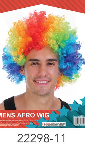 Mens Afro Wig (Rainbow) [code: 6130022298117]