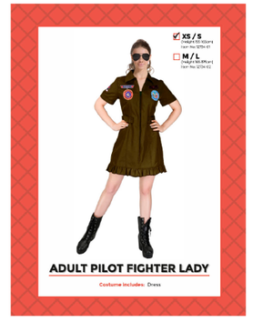 Adult Pilot fighter lady costume